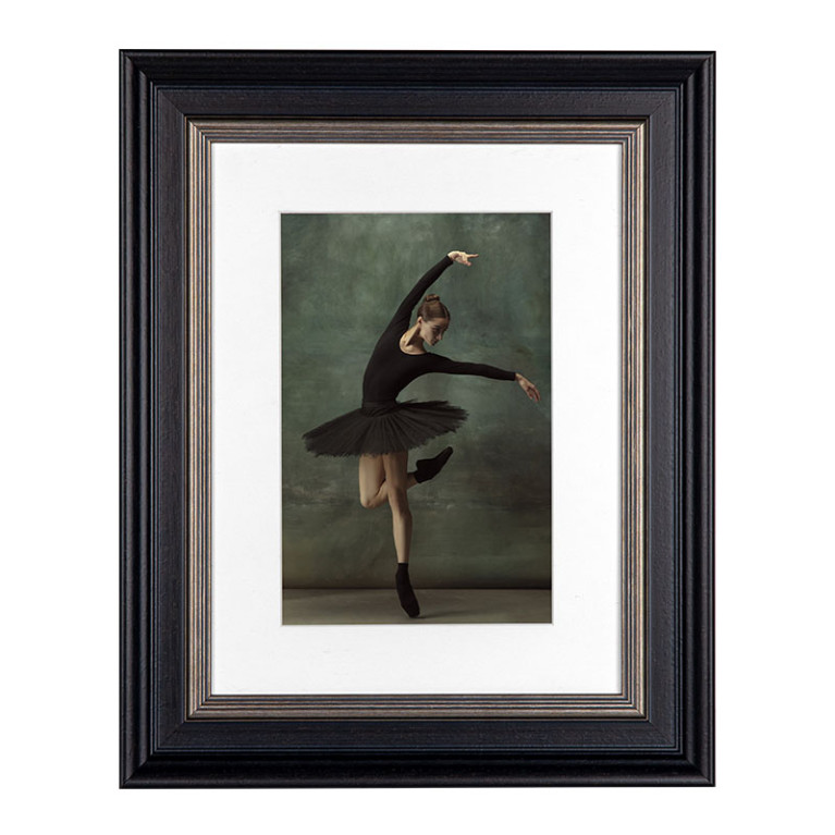 Fotolijst Mozart Zwart/Zilver 24x30 cm - Art Print en Passe Partout