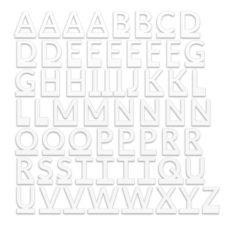 Oacklux Letterset voor Kana Letterhouder Wit - 60 stuks