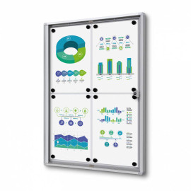 Informatiekast Binnen Whiteboard 4x A4 Budget