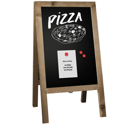 Magnetisch Krijtstoepbord Steigerhout 46x80cm Overview Sfeer