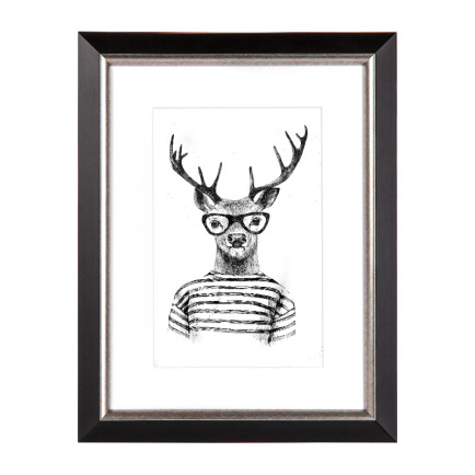 Fotolijst Salieri Zwart/Zilver 40x50 cm - Art Print en Passe Partout