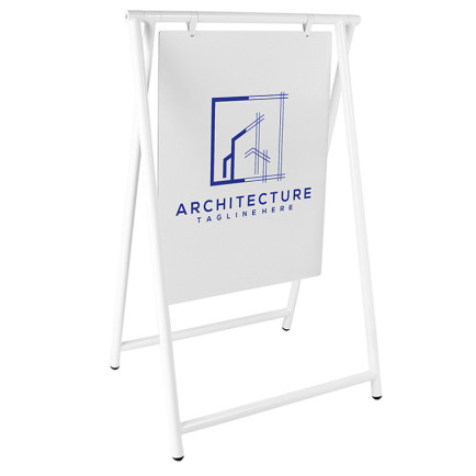 Stoepbord Swing Sign A-Frame White - met bedrukking